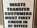 waste transfer sign